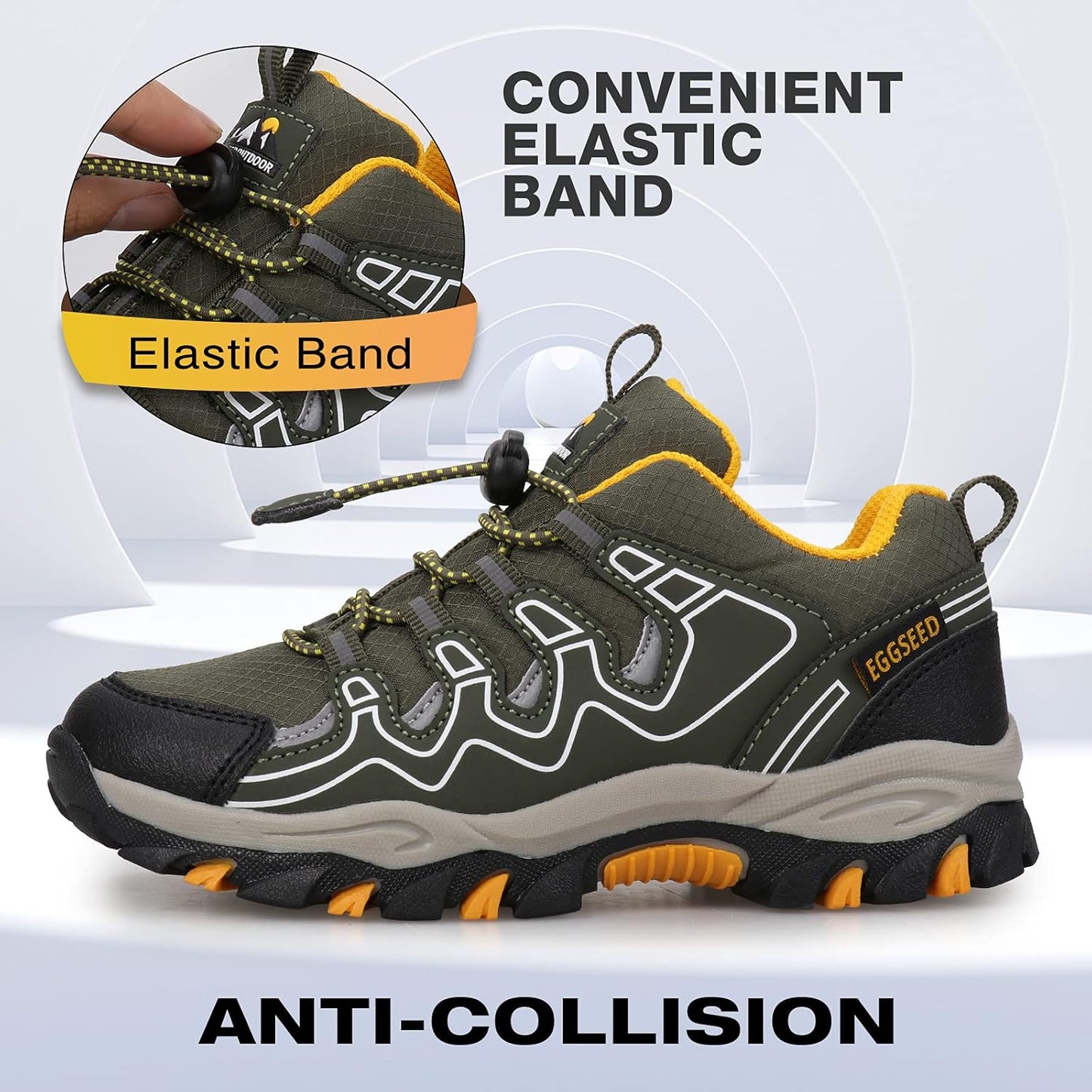 Boys Girls Hiking Trail Shoes Waterproof Slip Resistant Outdoor Trekking Walking Running Sneakers(Little/Big Kids)