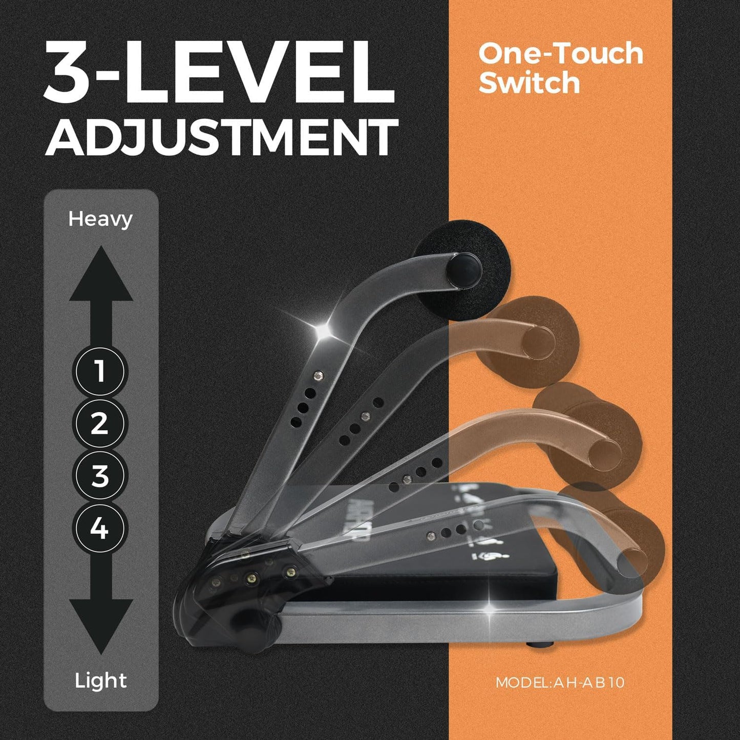 AIRHOP Ab Machine for Stomach Workout, Abs Workout Equipment for Sit Up Exercise, 4-Speed Adjustable Ab Trainer Machine with Automatic Rebound, Home Gym Abdominal Exercise Equipment for All Ages