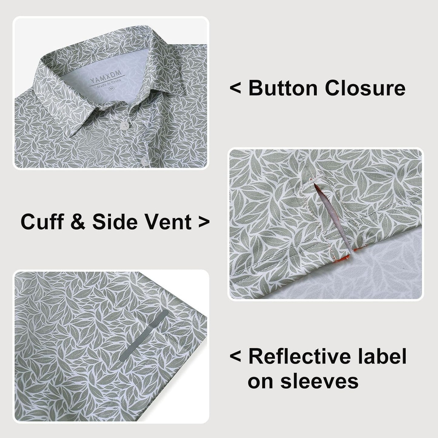 Golf Shirts for Men - Moisture Wicking Short Sleeve Performance Sport Casual Striped Collared Mens Polo Shirt
