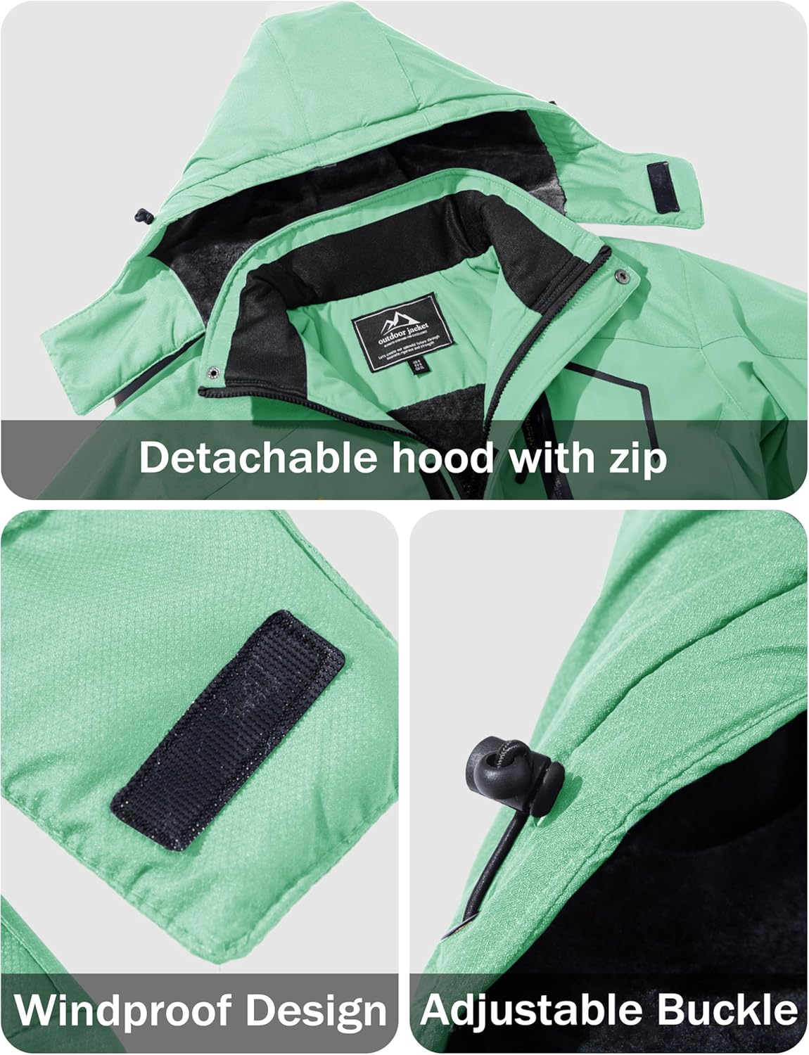 MAGCOMSEN Men's Winter Coats Water Resistant Ski Snow Jacket Warm Fleece Jacket Parka Raincoats With Multi-Pockets