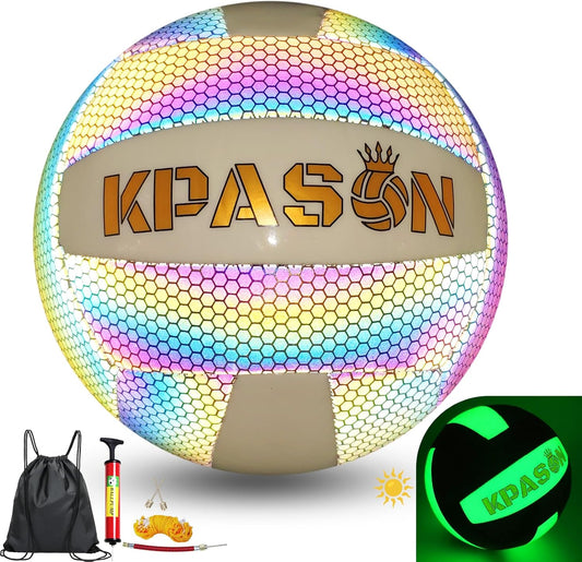 Volleyballs, Holographic Glowing Volleyball Official Size 5, Indoor Outdoor Beach Volleyball Ball for Men Women