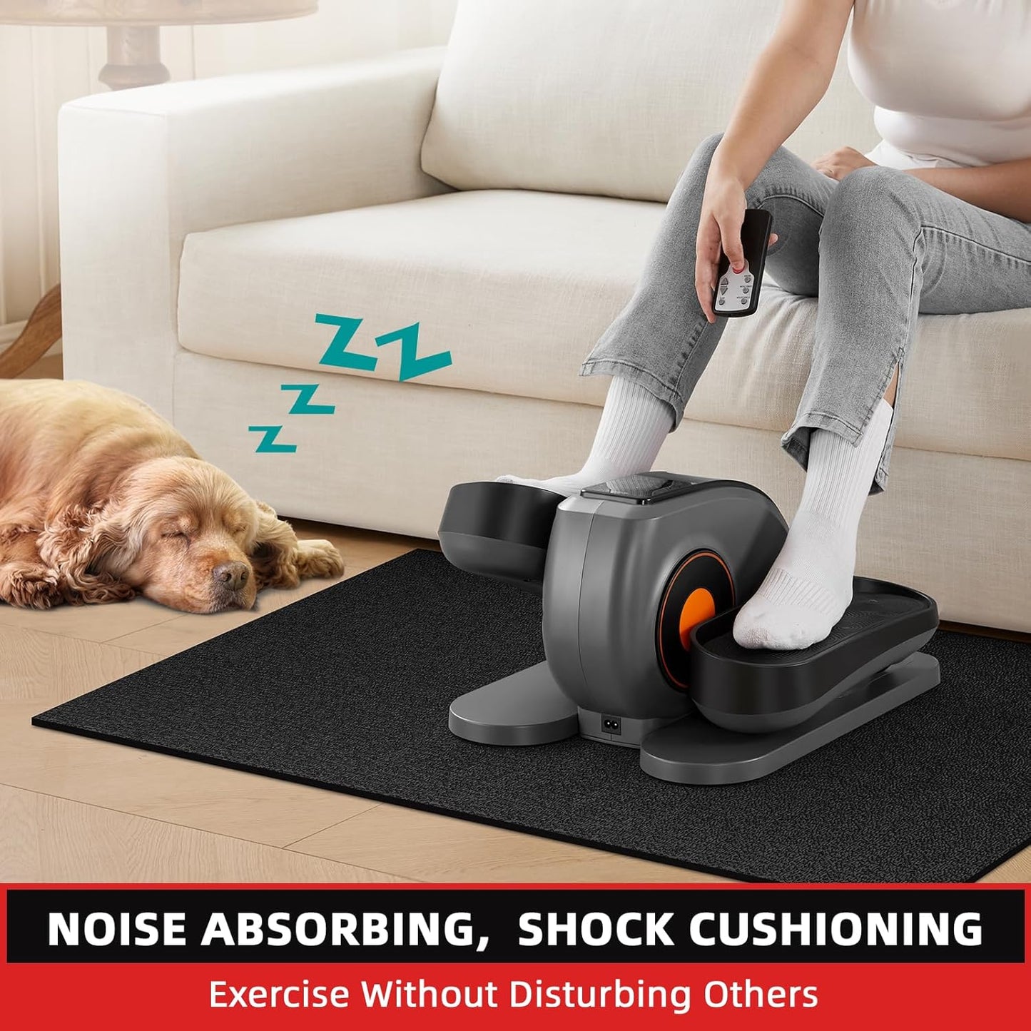 Treadmill Mat, 7'x3'/6'x3'/6'x2.5'/5.6'x2'/4'x2', 6mm Thick Exercise Equipment Gym Mat for Hardwood FloorCarpet, Compatible with Peloton Bike, Indoor Spin Bike, Elliptical