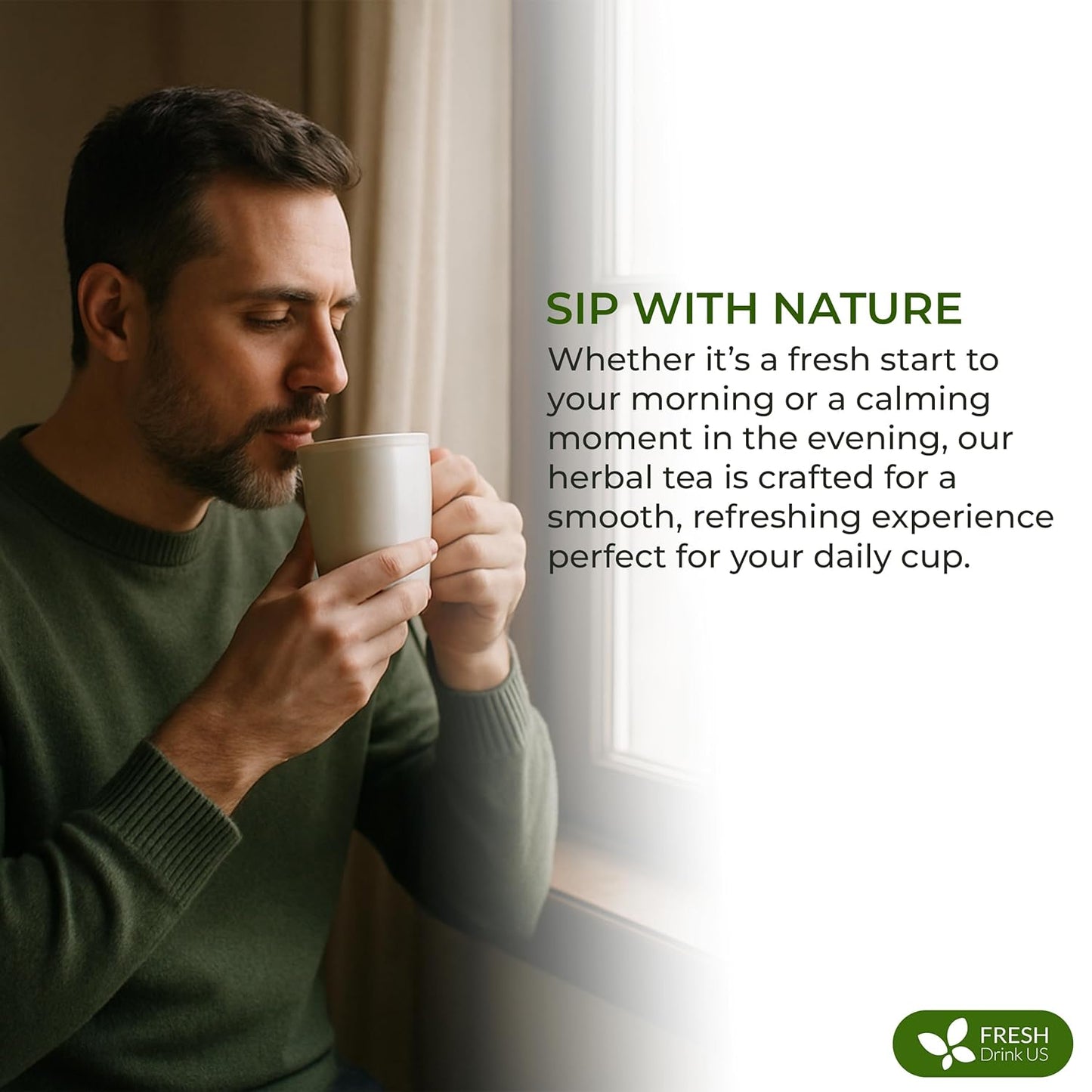 FreshDrinkUS, Premium 75 Tea Bags Men Super Detox Tea – Herbal Blend with Senna, Dandelion Root, Ginger, Peppermint & More – 100% Natural, Sugar-Free. Caffeine-Free. Gluten-Free. Vegan