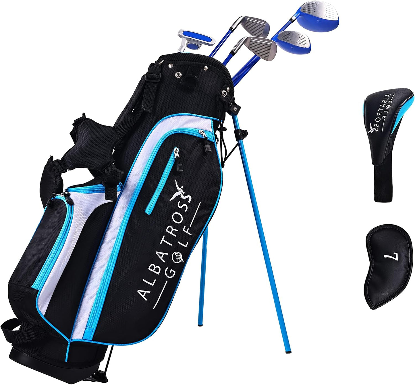 Junior Complete Golf Club Set with Stand Bag for Age 3-12, 7-Piece or 8-Piece Set, Right Hand