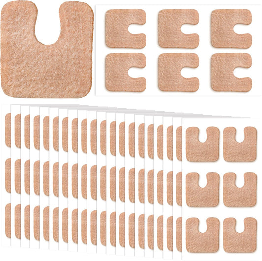 Boao 120 Pcs Callus Pads 1/4" Thick U Shaped Metatarsal Corn Pads Felt Callus Cushions Adhesive Corn Protectors for Men Women Feet Toes Pain Relief Blister Prevention