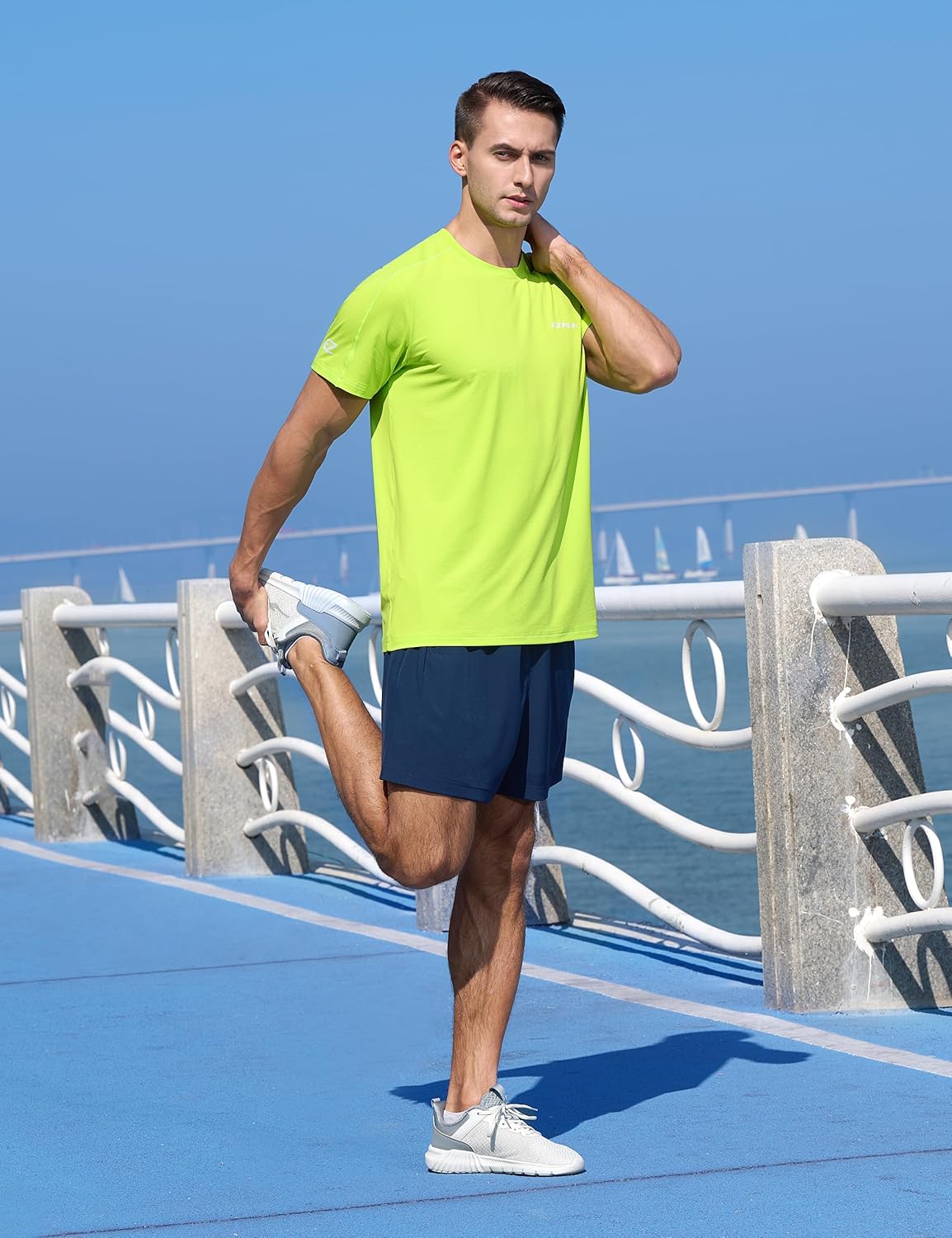 EZRUN Men's Lightweight Short Sleeve T-Shirt Quick Dry Workout Running Athletic Swim Shirts Fishing Rash Guard