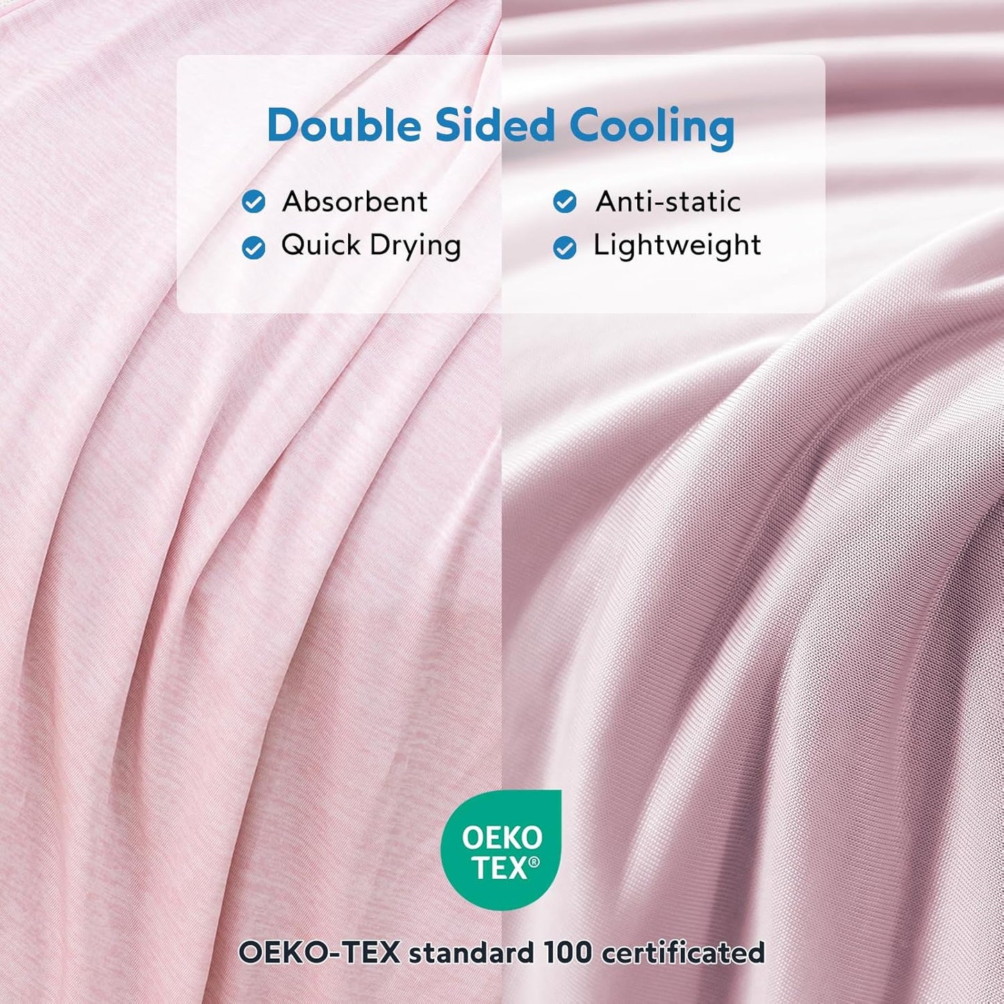 HOMFINE Cooling Blankets for Hot Sleepers - Summer Blanket Thin Lightweight Breathable Soft Double Side Enhanced Cooling for Bed Couch Sofa, Keep Cool for Night Sweats (Pink, 90 x 90 inches)