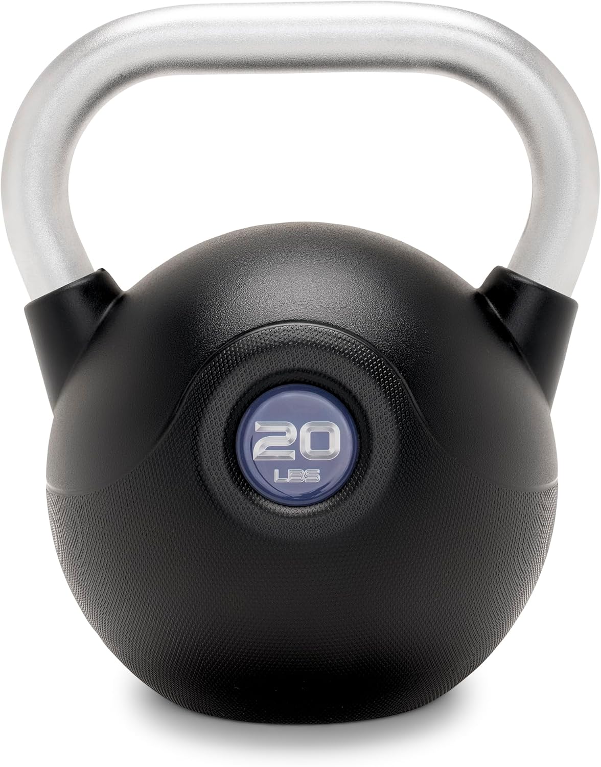 Marcy PU Coated Kettlebell – 10 to 40 LB Single Weights with Textured Steel Handle, Flat Base – Strength Training for Full Body & Home Gym Workouts
