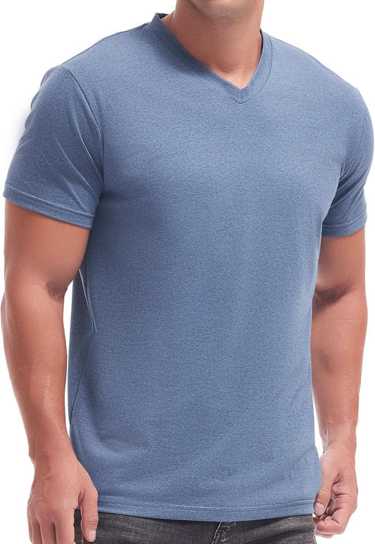 VEIISAR Premium V Neck T Shirts for Men - Modern Fitted Tees Vneck Undershirts