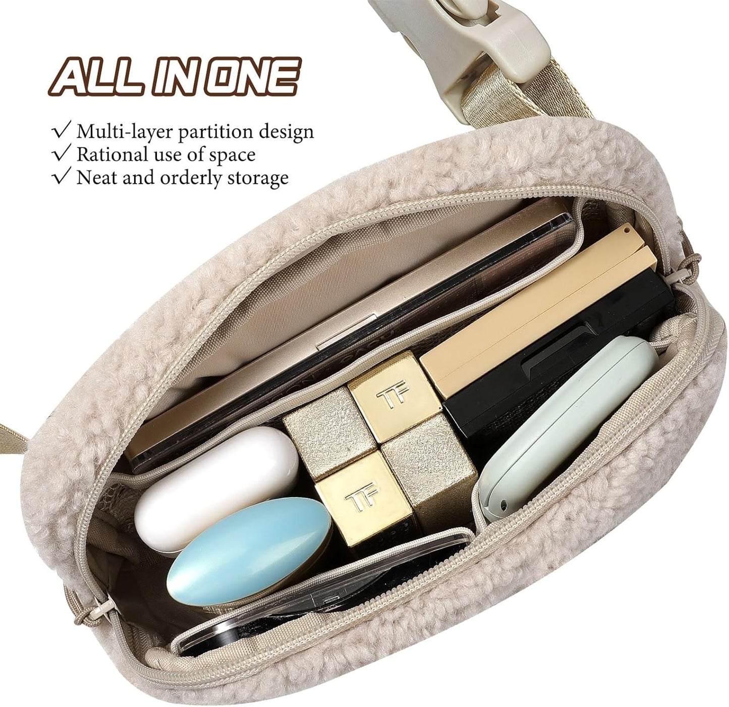 MoKo Fanny Packs for Women Men, Fashion Running Waist Packs, Crossbody Mini Bag Fanny Pack Belt Bag with Adjustable Strap for Running Outdoors Workout Travel Hiking Cycling