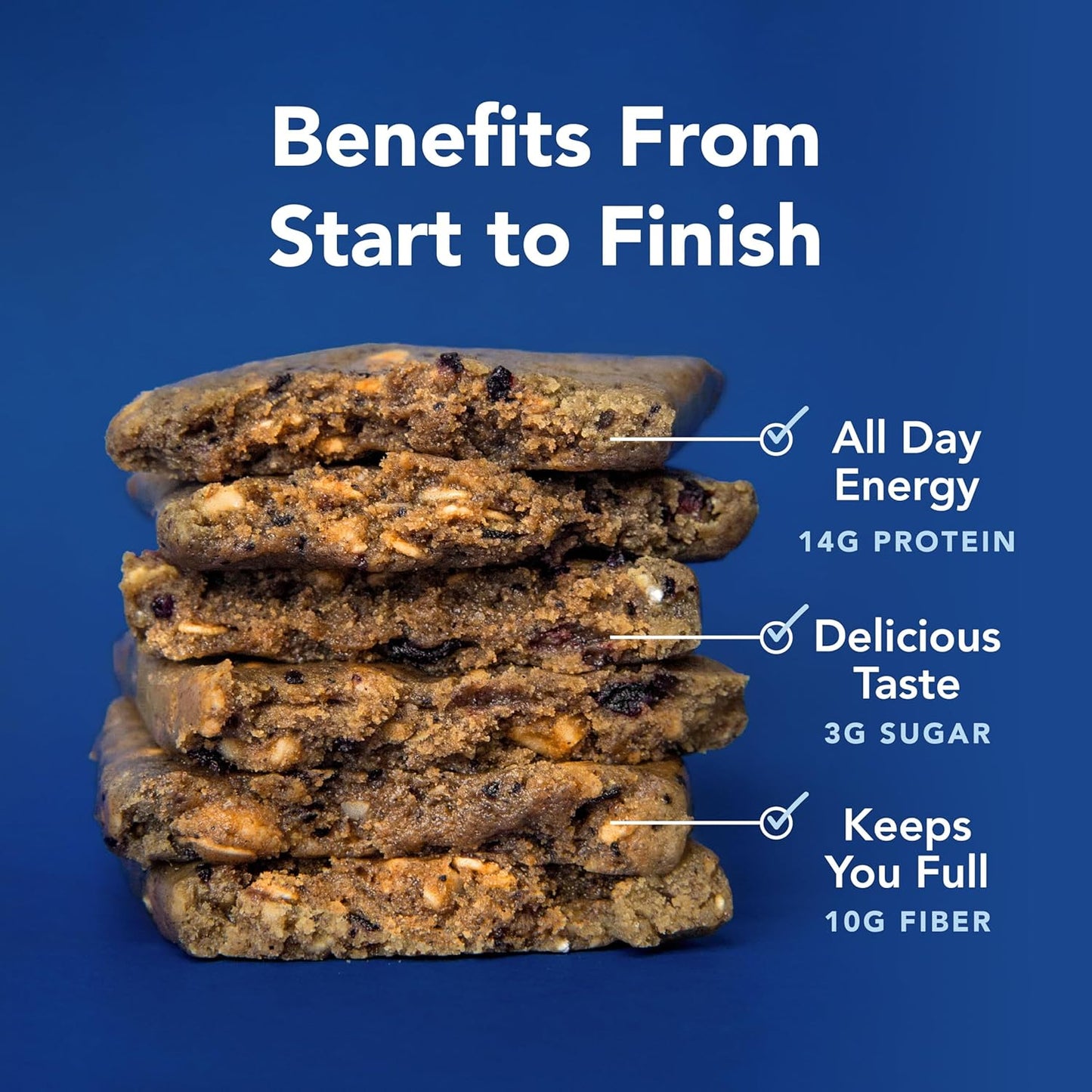 ALOHA Organic Plant Based Protein Bars - Blueberry Bars, Vegan, Low Sugar, Gluten-Free, Low Carb, Non-GMO, No Stevia, No Erythritol - 12 Count (Pack of 1)