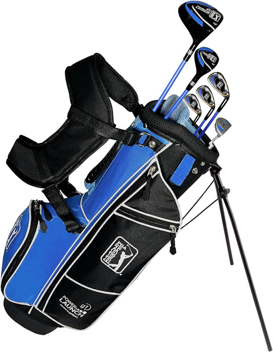 PGA TOUR Youth Golf Club Set for Ages 8-12 (4’8”-5’2”) and 12+ (5’2”+), Right and Left-Handed Kids Golf Sets – Beginner Junior Golf Clubs with Lightweight Stand Bag, Mallet Putter, Hybrid, Driver
