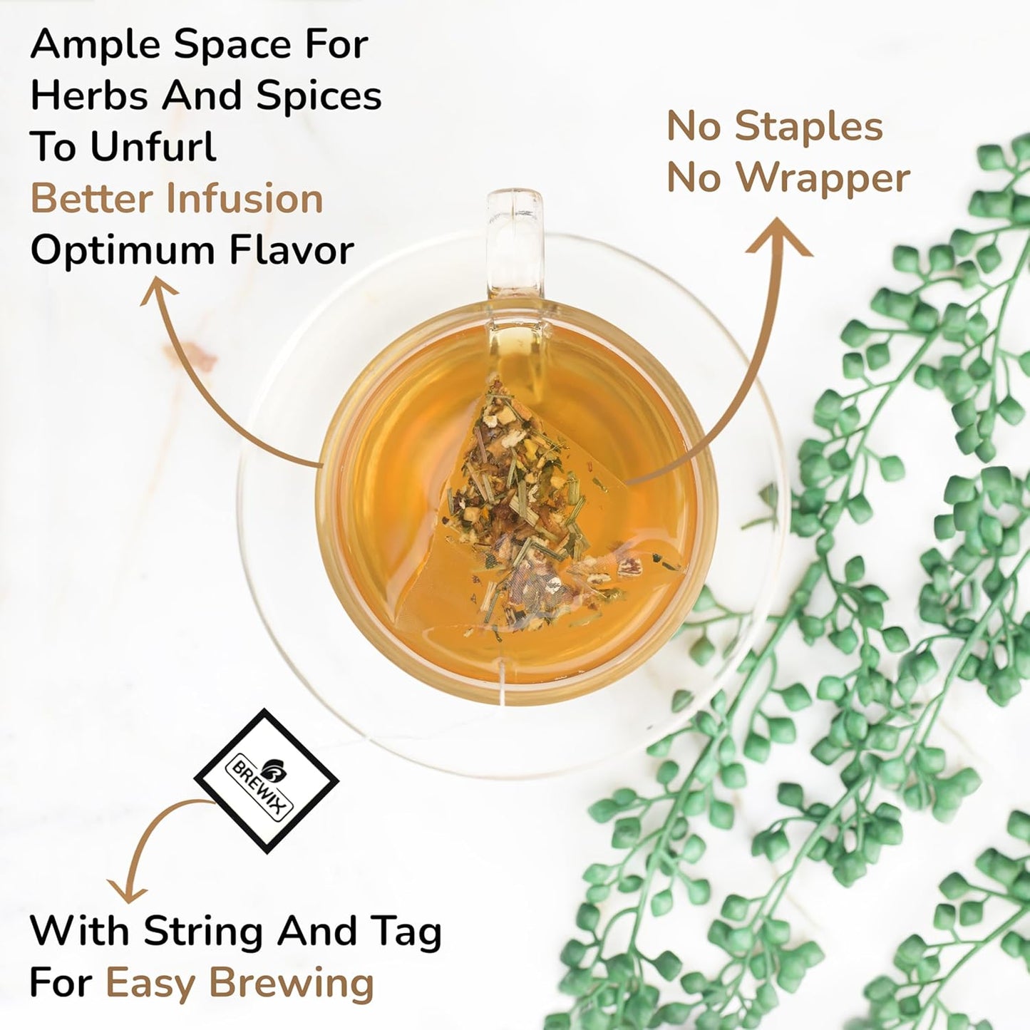 BREWIX, Dandelion Root Detox Tea (25 Pyramid Tea Bags) Caffeine-Free Herbal Blend with Ginger, Tulsi & Turmeric | Supports Liver Health & Gentle Cleanse | Natural & Refreshing | Direct from Source