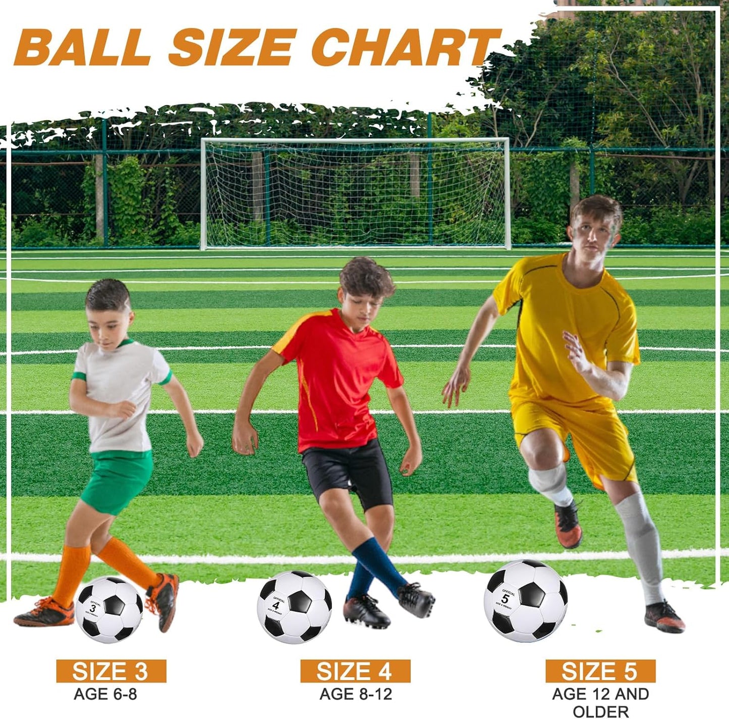 Sotiff 24 Pcs Size 5/4 Soccer Ball Bulk with 24 Pump Deflated Soccer Balls for Kids Teen Football Bulk for Game Training School Team Sports Adults Player Practice Outdoor