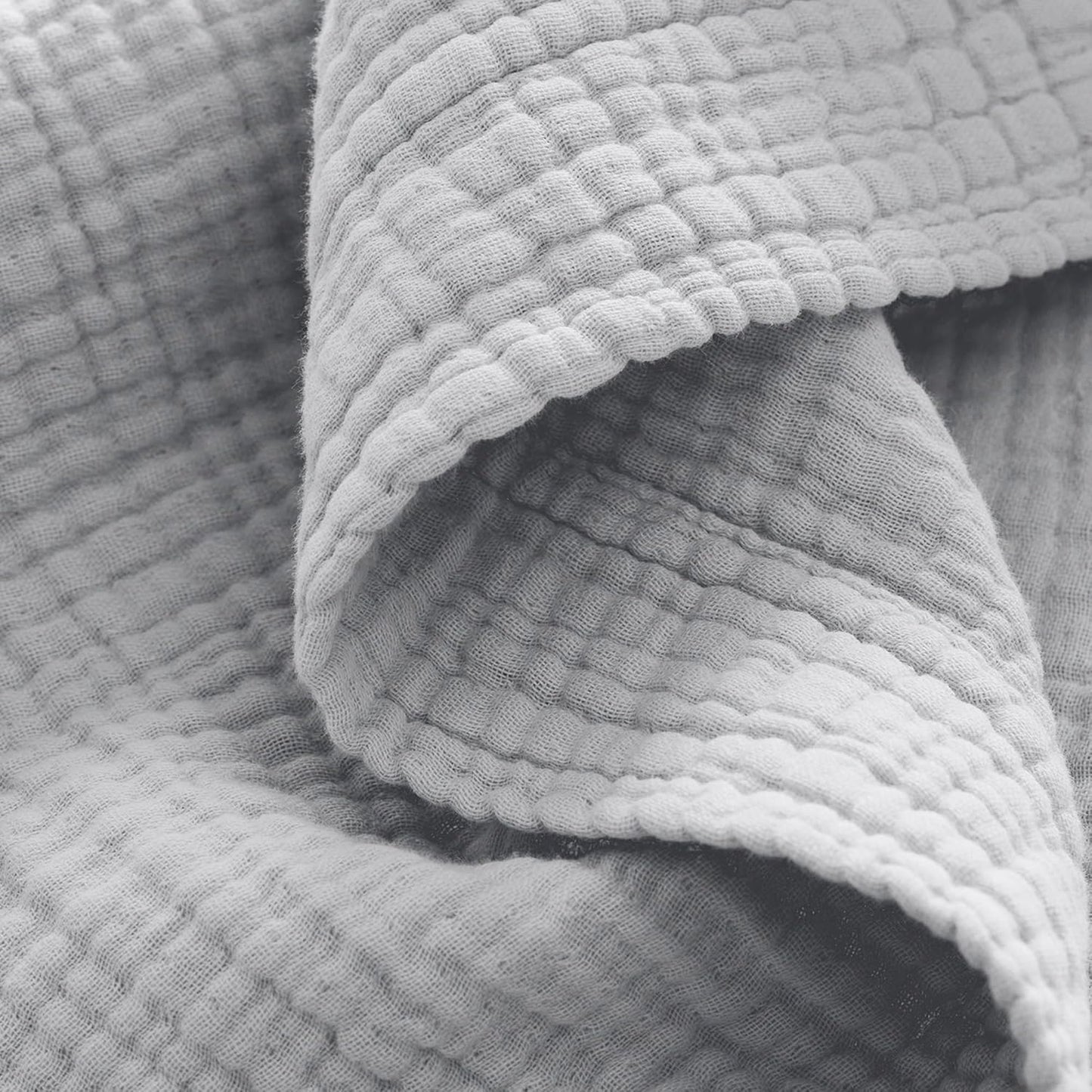 BOLL & BRANCH Dream Bed Blanket - King/Cal King, Sky - Luxury 100% Organic Cotton - Soft, Lightweight and Breathable - Cloud-Like Touch