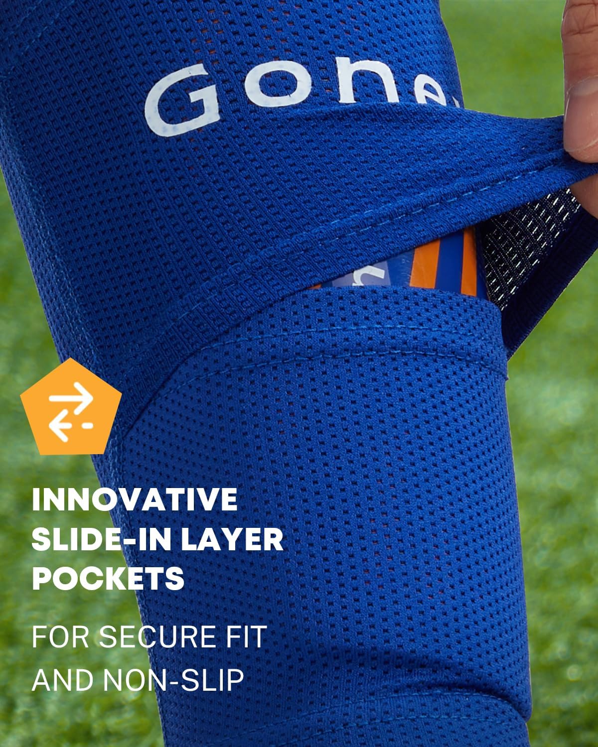 Gonex Soccer Shin Guards for Kids Adult, Youth Boys Girls Shin Guards Slip in Soccer Shin Pad Sleeves Canilleras for Football Games, EVA Cushion Protection Reduce Shocks & Injuries