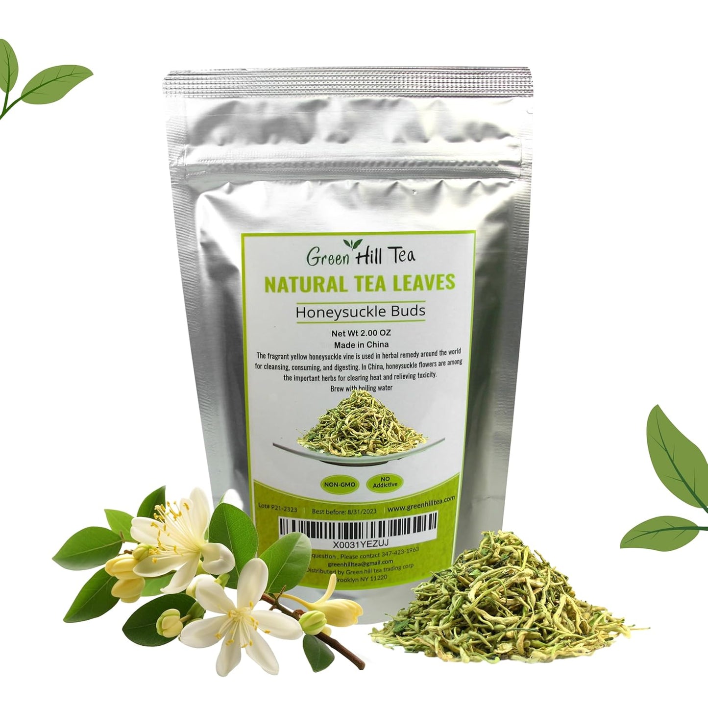 Greenhilltea traditional health herbs, Honey suckle dried herbal tea honeysuckle 2 OZ (56 grams)