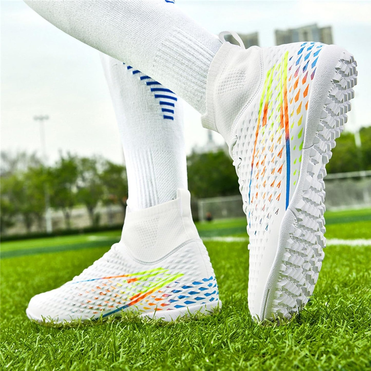 Mens Soccer Cleats Womens Indoor Soccer Shoes Wide Baseball Turf Shoes Adult Youth Rugby Shoes Big Boys Small Spikes AG TF Football Boots