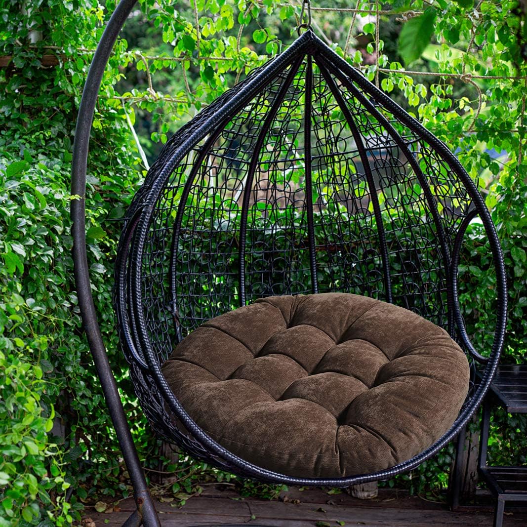 Tiita Round Floor Pillow Cushions 22"x22" Patio Chair Cushion for Outdoor Furniture Seat Pads Set of 2 Meditation Cushion for Yoga Living Room Sofa Balcony, Coffee
