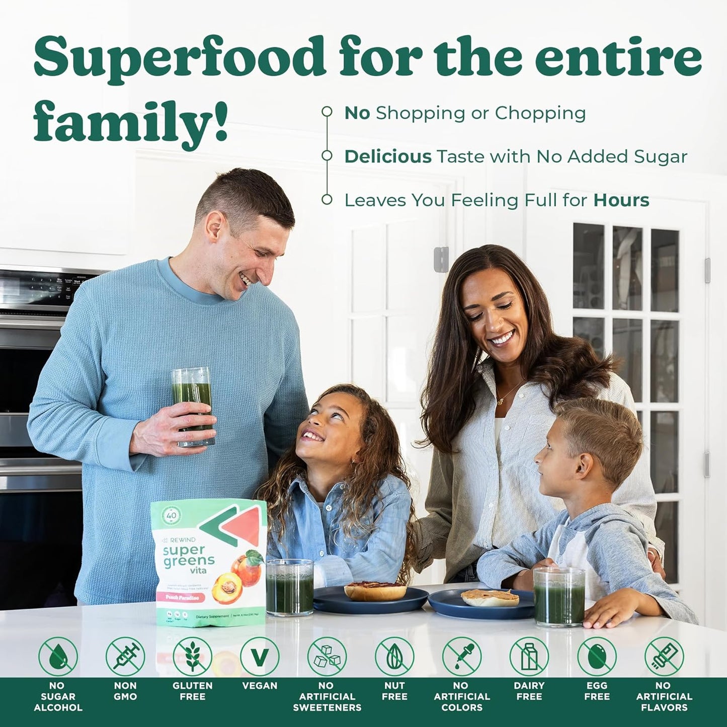 Best Tasting Vita Variety Sample Stick Pouch - Super Greens Powder Packets - Delicious Green Juice Drink Mix with Amazing Flavor - Over 40 Superfoods - Variety Pack