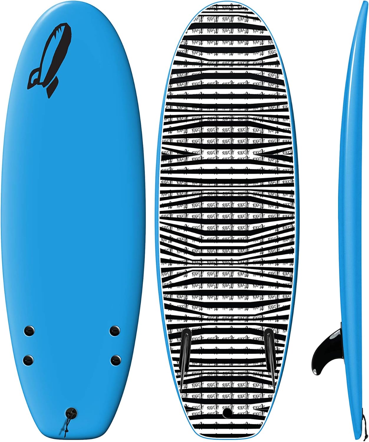 Rock-It 4'10" CHUB Soft Top Surfboard - Kids & Mini, Easy to Paddle & Maneuverable for Beginners