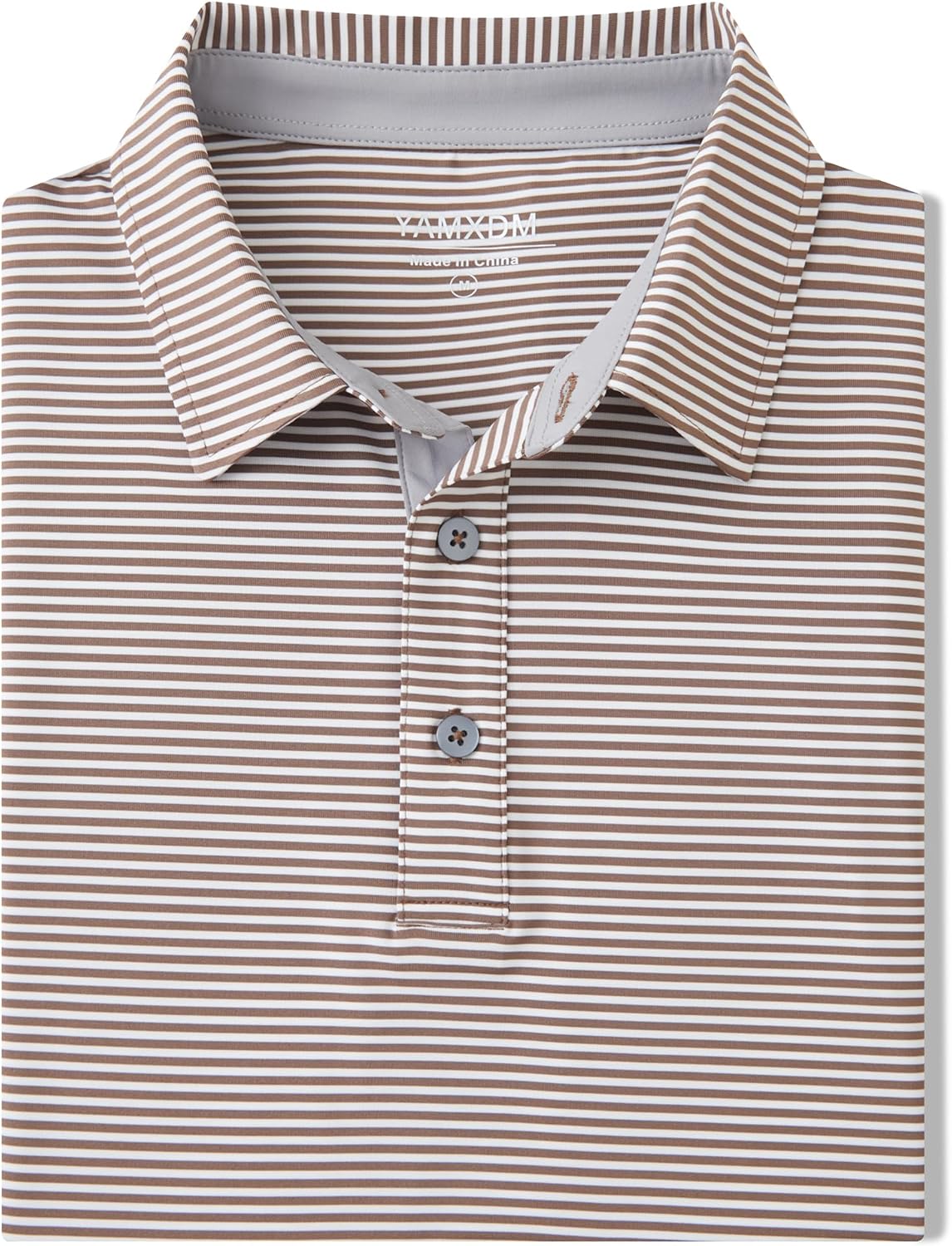 Golf Shirts for Men - Moisture Wicking Short Sleeve Performance Sport Casual Striped Collared Mens Polo Shirt