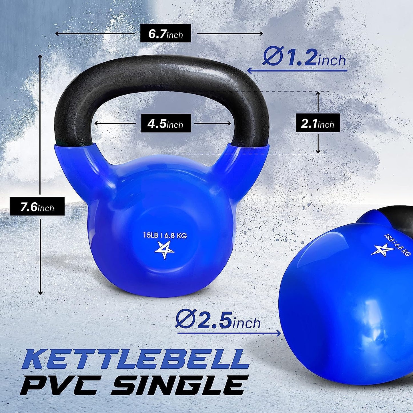 Yes4All 5-100 LB Kettlebells Vinyl Coated Cast Iron for Dumbbell Weights Exercises, Gym, Fitness, Full Body Workout Equipment Push up, Grip and Strength Training