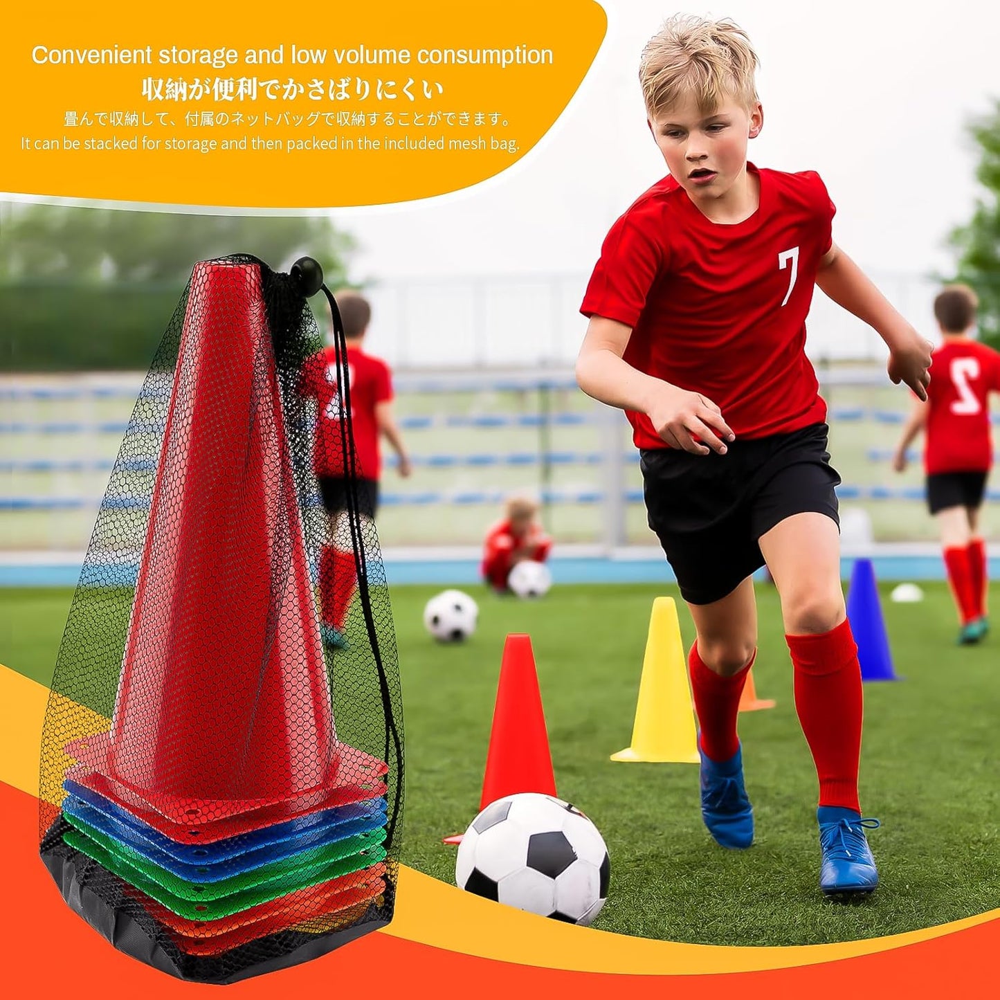 BiAnYC 12.5 Inch（32CM） Plastic Sport Training Traffic Cones Set of 10