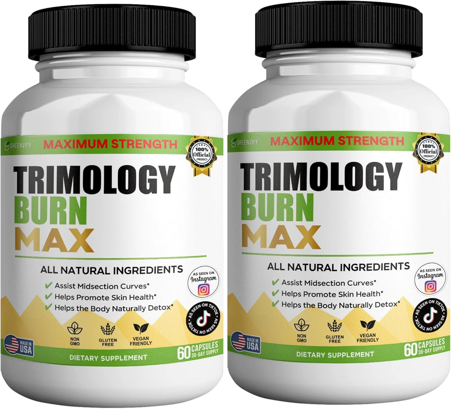 Trimology Burn Max Natural Supplement, 60 Capsules, 30 Day Supply, Vegan, Gluten Free (2)