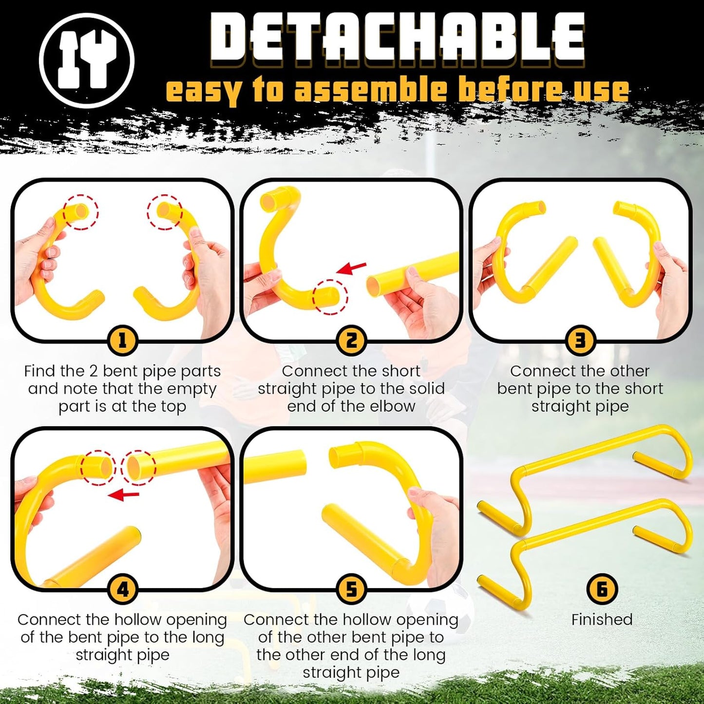 5 Pcs Speed Agility Training Hurdles Detachable Durable Equipment Plyometric and All Purpose Speed Training Hurdle Equipment for Athletes Soccer Basketball