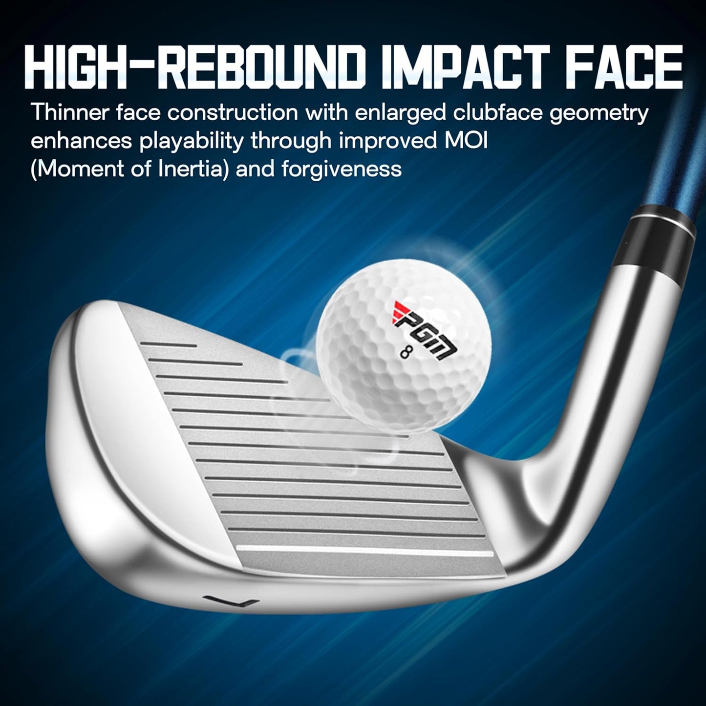 PGM Men's G Type Complete Golf Club Set - Titanium #1 Driver, Draw-Biased Hybrid, High-Strength Iron Set, High Forgiveness Putter, with Stand Bag