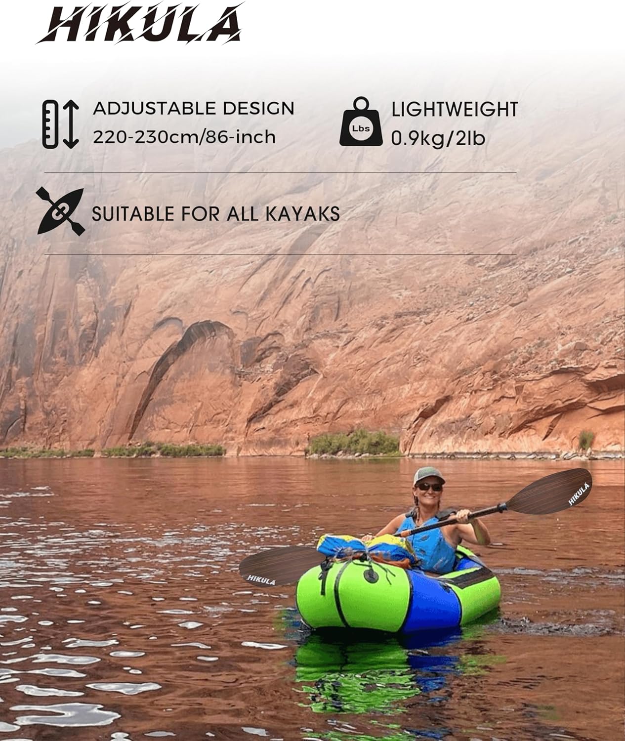 Kayak Paddle Aluminum Shaft Paddle with Nylon Blades, Floating Adjustable Kayaking Oars, 3 Piece, 220-240cm/86-94 Inches,Black/Rose/Teal/Black/Orange/Grey