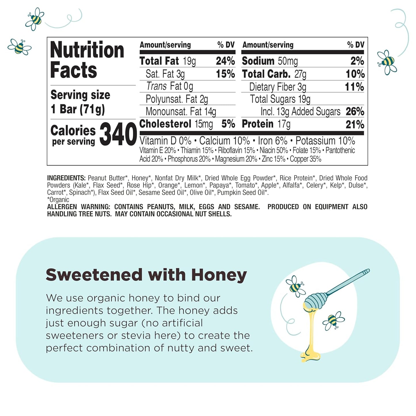 Perfect Bar Original Refrigerated Protein Bar, Peanut Butter, 2.5 Ounce Bar, 8 Count (Pack of 3)