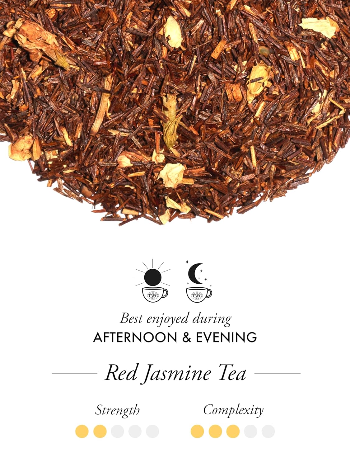TWG Tea | Red Jasmine Tea | Rooibos Tea | Jasmine Flower | 15 Hand Sewn Cotton Teabags | Gift Set