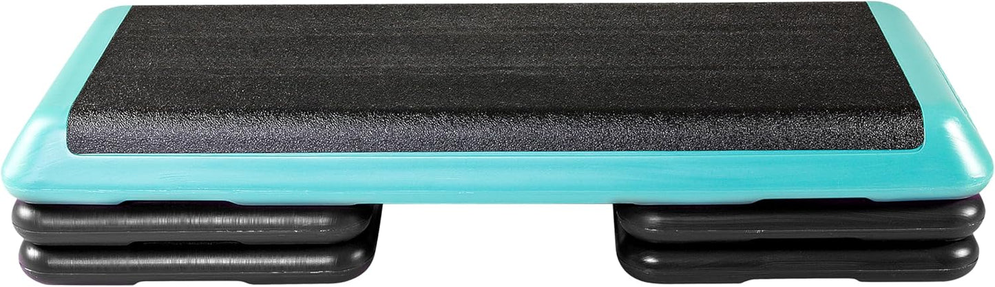 The Original STEP Exercise Step Platform, Health Club Size Stepper for Exercise at Home with 4 Stackable Risers for Height Adjustments