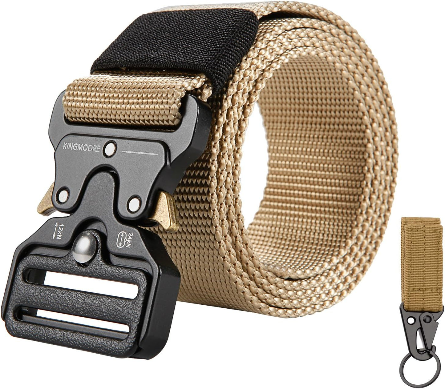 KingMoore Men's Tactical Belt Heavy Duty Webbing Belt Adjustable Military Style Nylon Belts with Metal Buckle