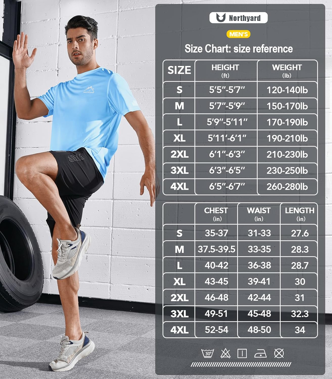 NORTHYARD Men's UPF 50+ Sun Protection Shirts Swim SPF UV Quick Dry Short Sleeve T-Shirts for Athletic Fishing Rash Guard