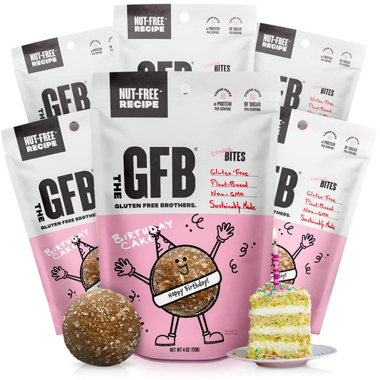 The GFB Birthday Cake Cookie Protein Bites - Allergen Friendly & Nut Free - Gluten Free, Plant Based, Non GMO, Sustainably Made – Ridiculously Tasty, Healthy, Protein Energy Balls, 4 oz (6 Count)