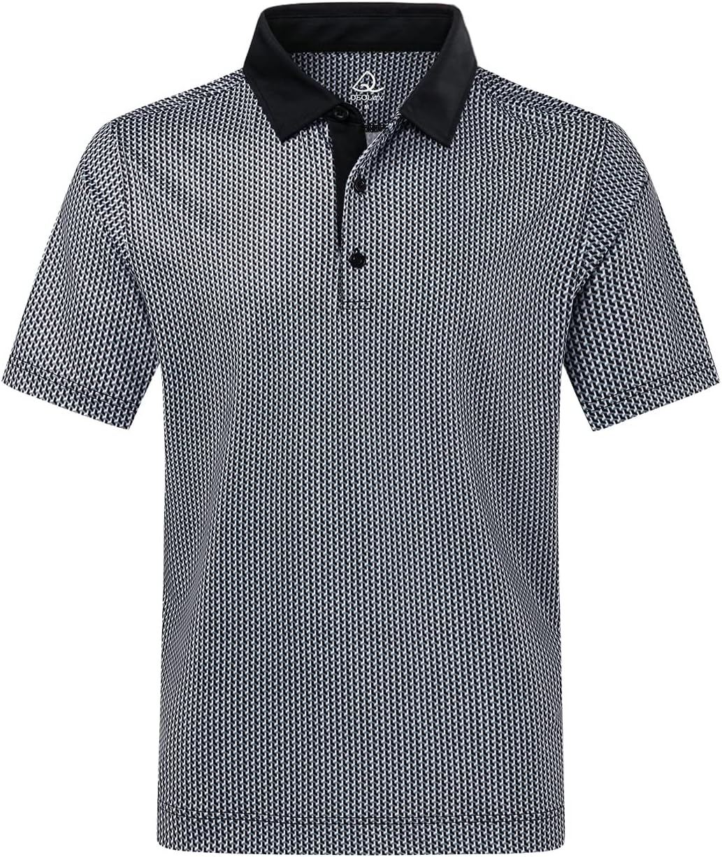 DEOLAX Mens Polo Shirts Fashion Print Mens Golf Shirt Dry Fit Mens Golf Polo Short Sleeve Quick Dry Funny Golf Shirt for Men