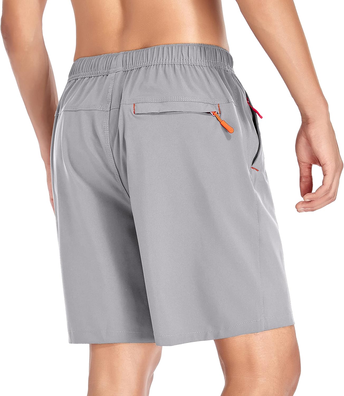 Men's Gym Shorts Sports Quick Dry Workout Running or Casual Training Short with Zipper Pockets