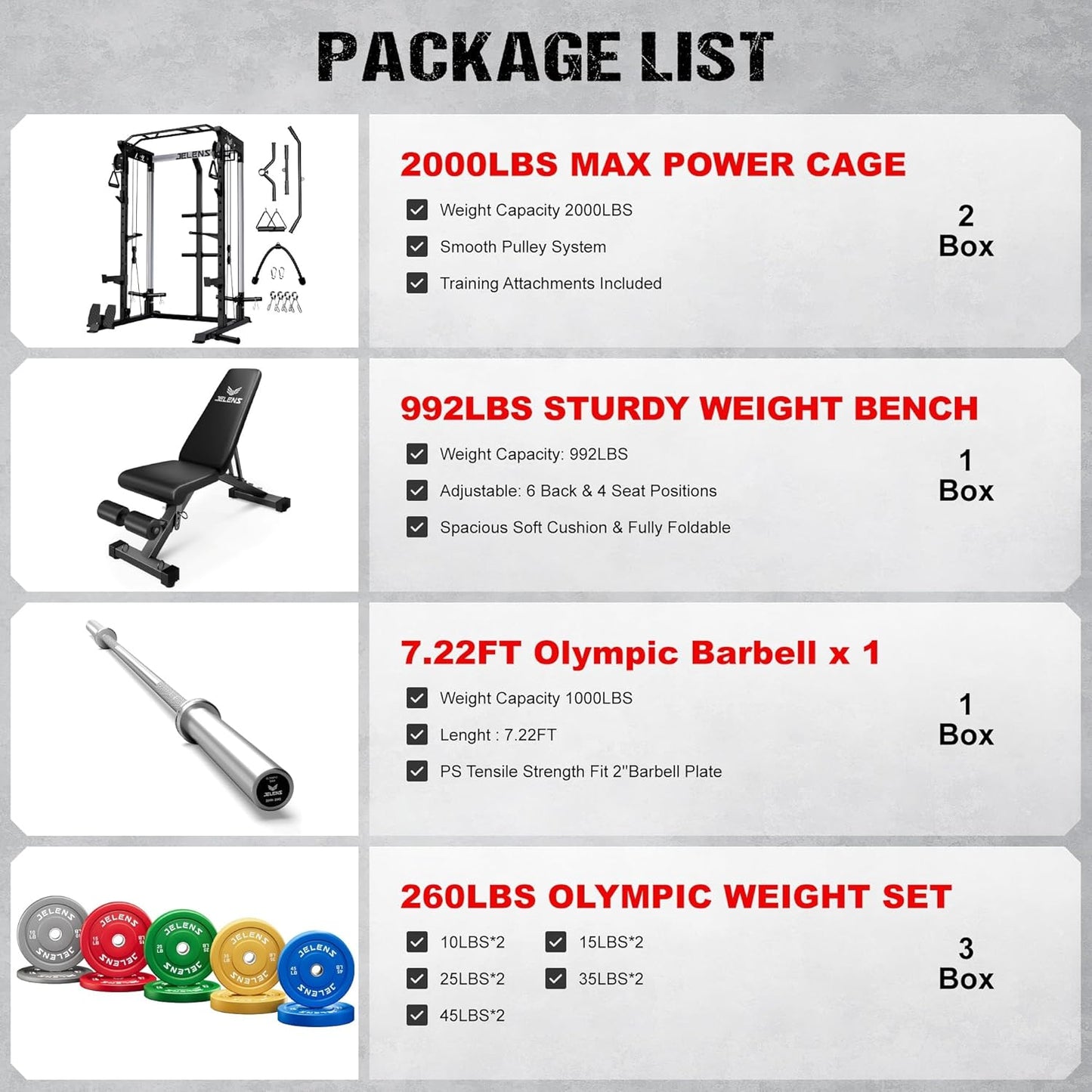 Power Cage, 2000LBS Multi-Function C21 Power Rack with Dual Pulley Cable Crossover System, All-in-One Squat Rack with More Training Attachments