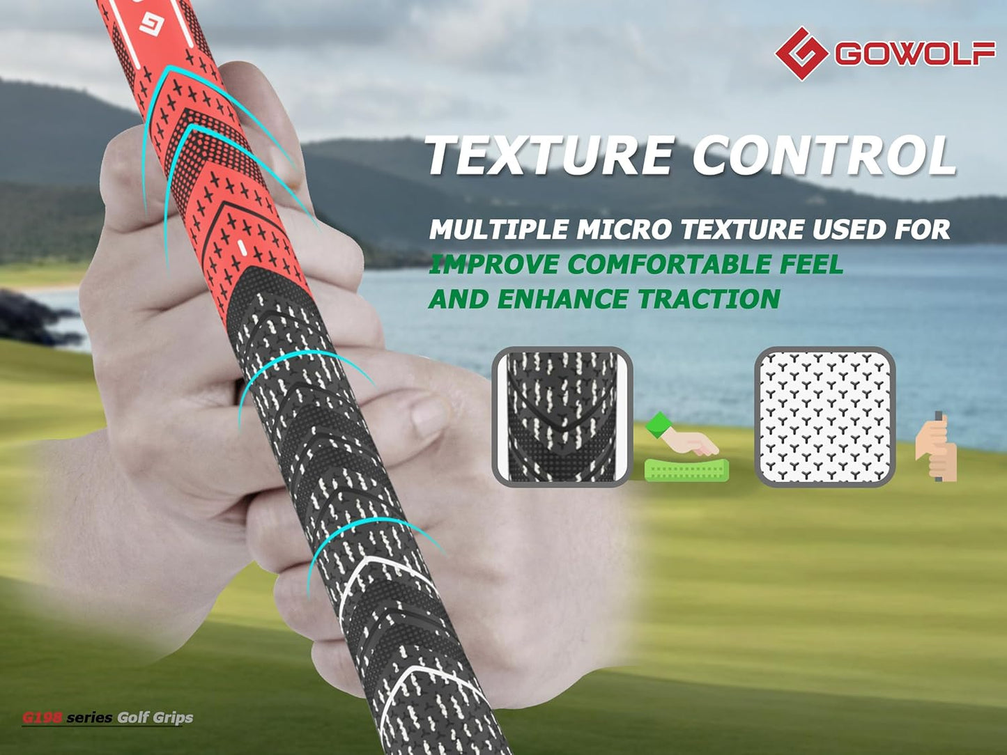 Gowolf Golf Grip Cord Rubber Multi-compound Golf Driver Irons Club Choose 13 Grips with 15pcs Tapes Or Full Kit choose one