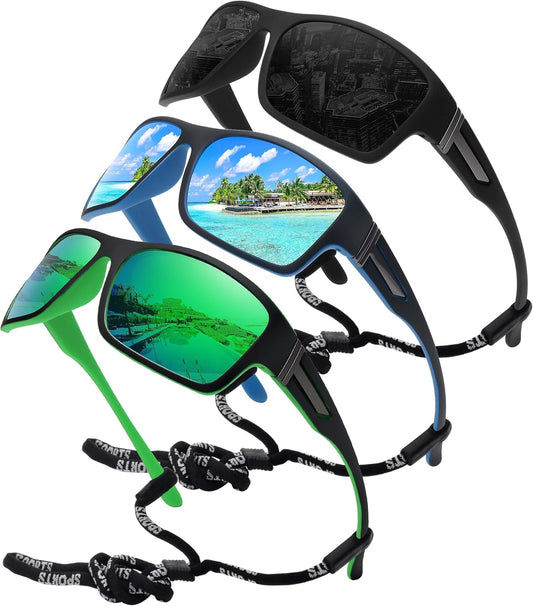 STORYCOAST Polarized Sports Sunglasses for Men Women Unbreakable Frame Cycling Fishing Driving