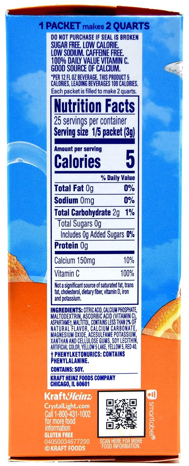 Crystal Light Classic Orange Drink Mix, 10-Quart Box