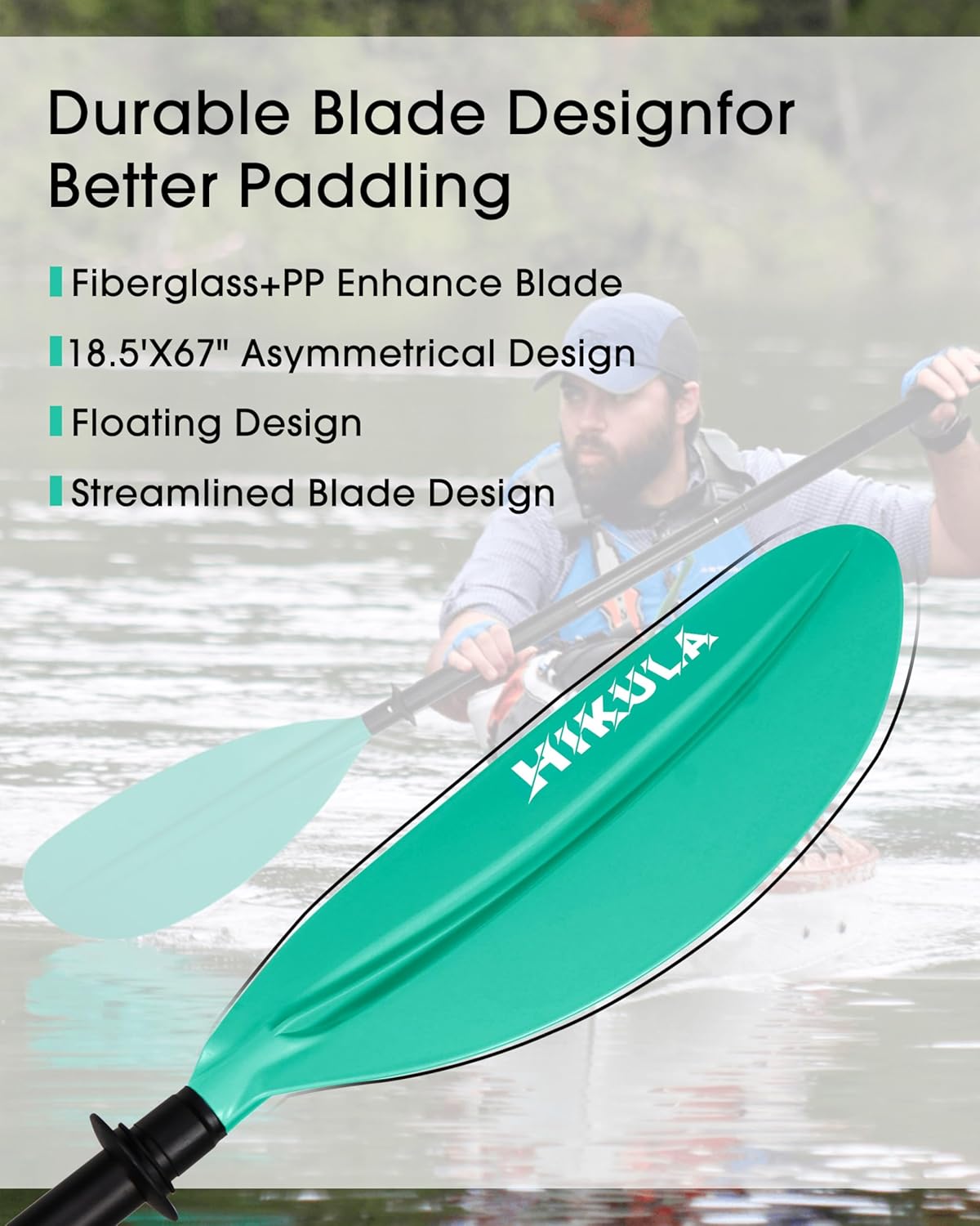 Kayak Paddle Aluminum Shaft Paddle with Nylon Blades, Floating Adjustable Kayaking Oars, 3 Piece, 220-240cm/86-94 Inches,Black/Rose/Teal/Black/Orange/Grey