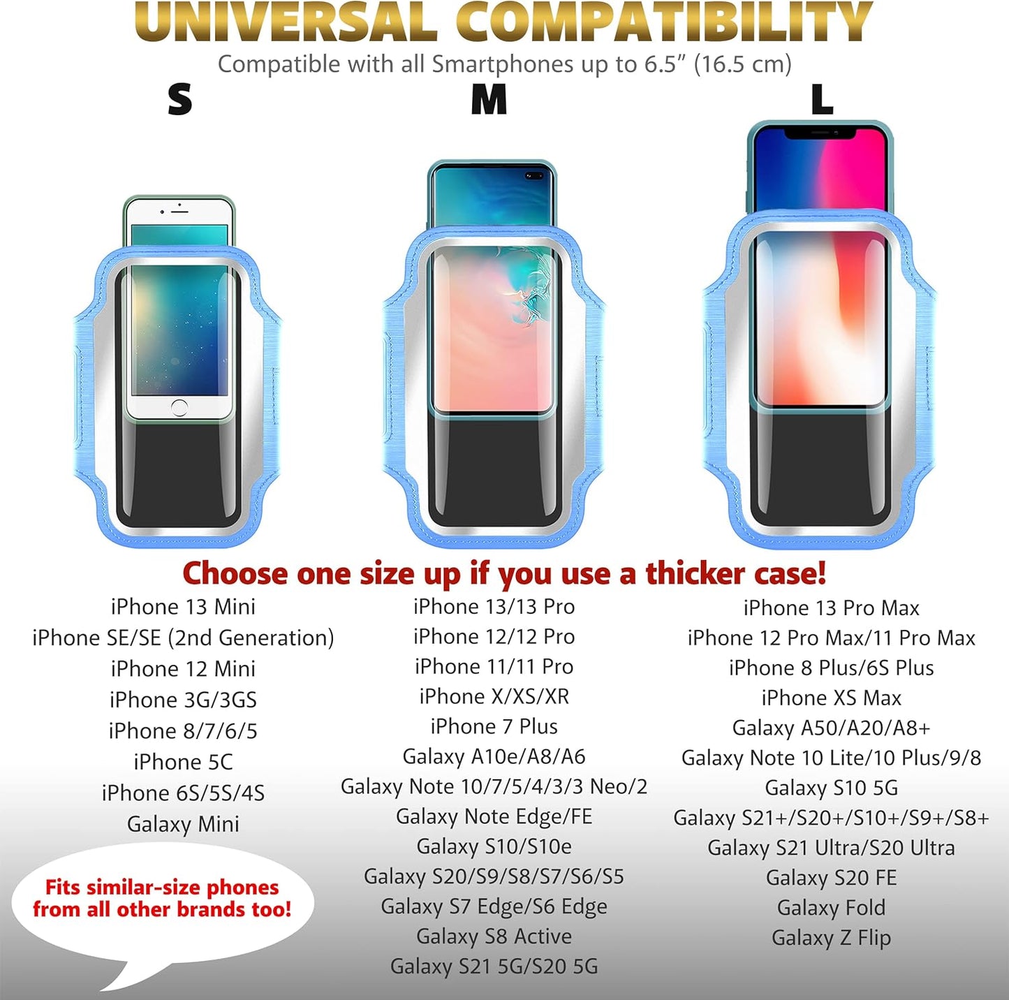 TRIBE Running Phone Holder Armband. iPhone & Galaxy Cell Phone Sports Arm Bands for Women, Men, Runners, Jogging, Walking, Exercise & Gym Workout. Fits All Smartphones. Adjustable Strap, CC/Key Pocket