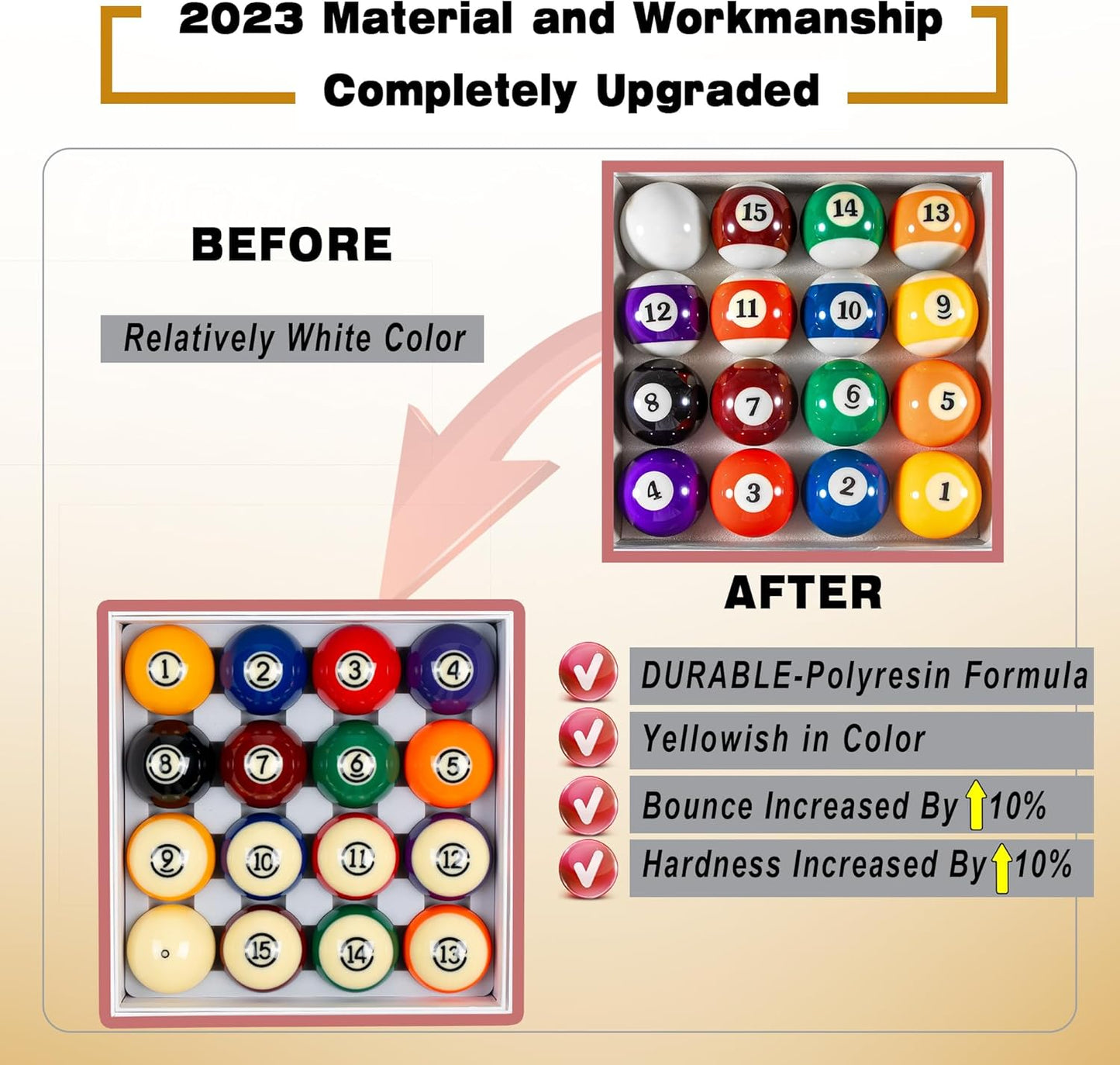 Premium Billiard Balls Pool Table Accessories 2-1/4" Regulation Size 16 Pool Balls Billiard Set