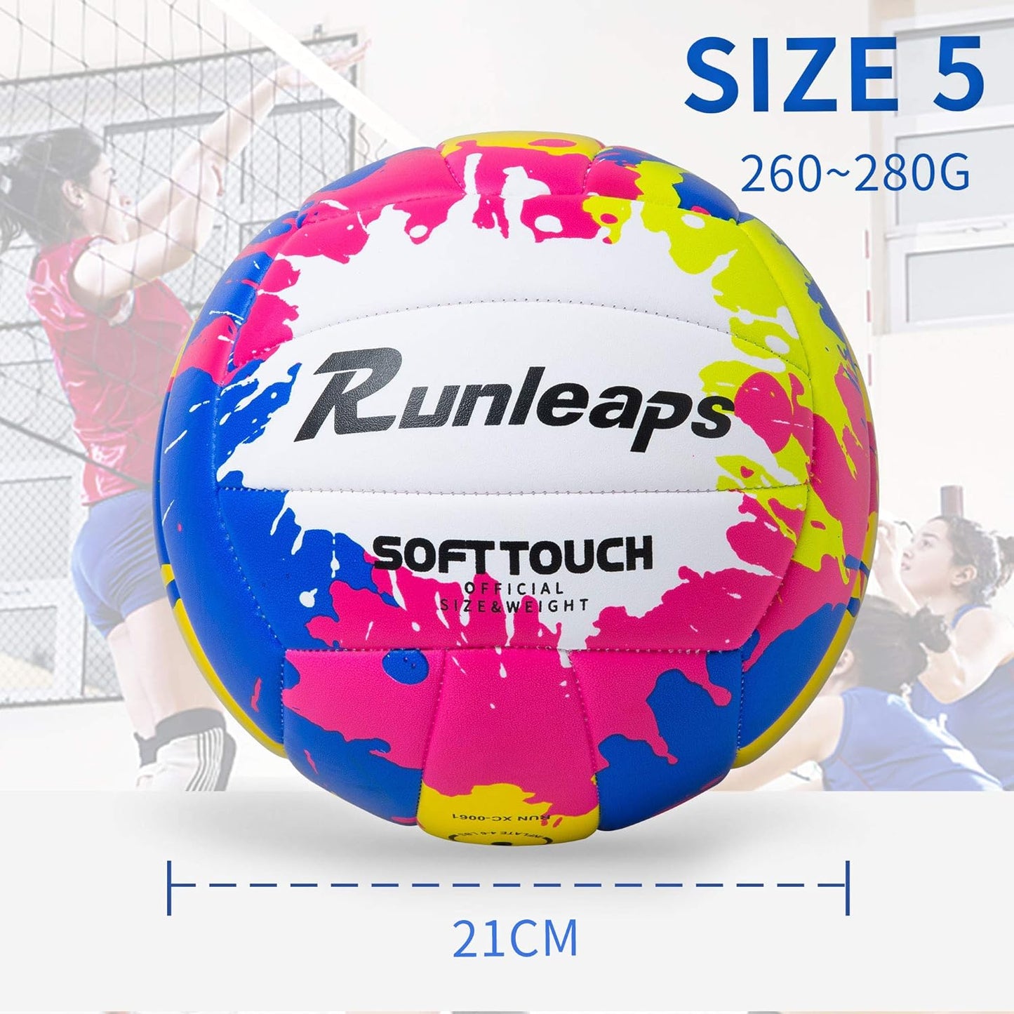 Beach Volleyball Official Size 5 Soft Waterproof Volleyball Sand Sports PU Ball for Indoor, Outdoor, Pool, Gym, Training