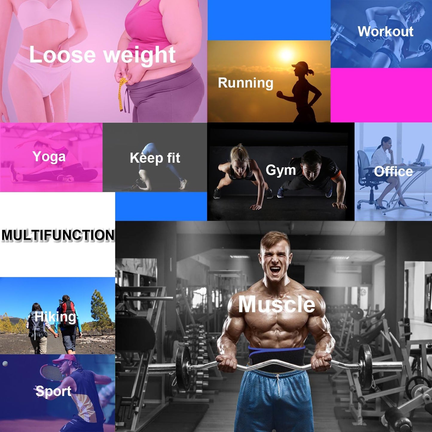 Biange Waist Trainer for Women Men Sweat Belt Waist Trimmer Belly Band Stomach Wraps