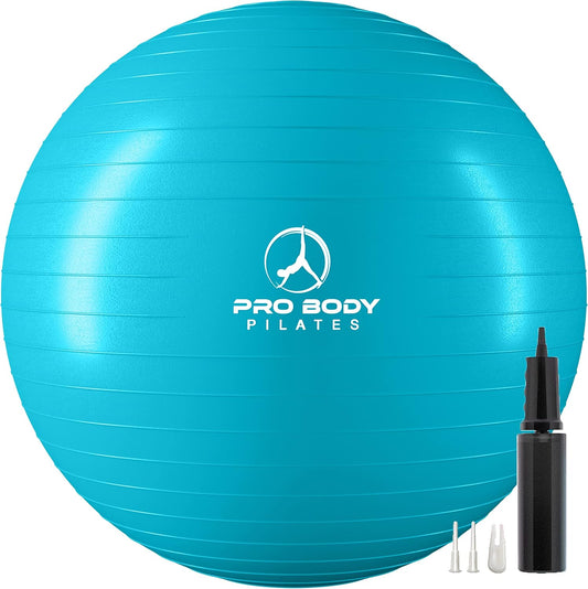 ProBody Pilates Yoga Ball - Fresh Colors Exercise Ball for Stability, Pregnancy, Workout & Physical Therapy